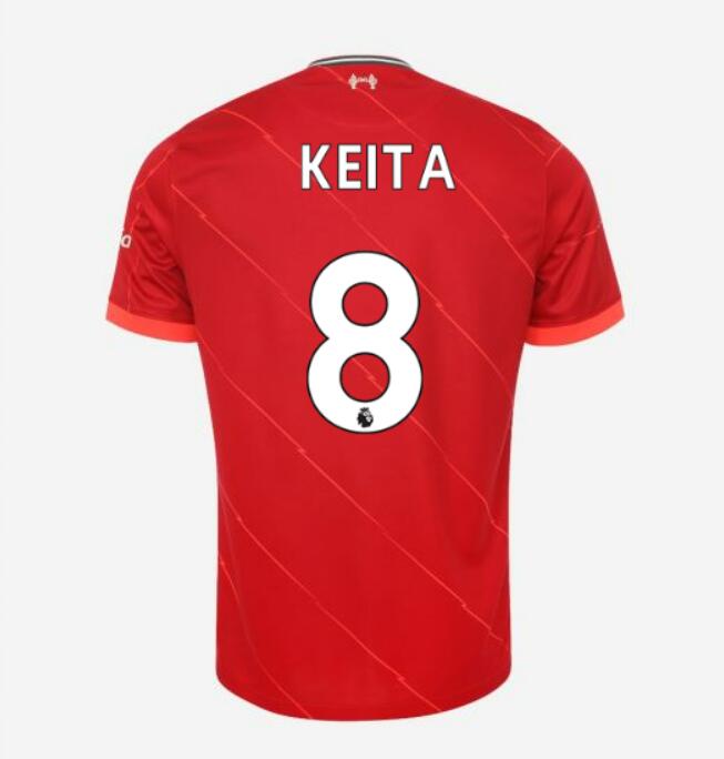 2021/22 Liverpool Home Kit Soccer Jersey with KEITA 8 printing